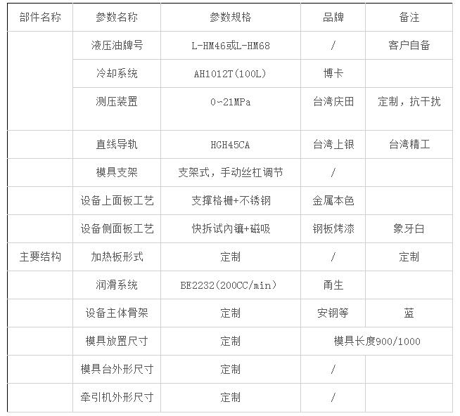 伺服液壓牽引機參數